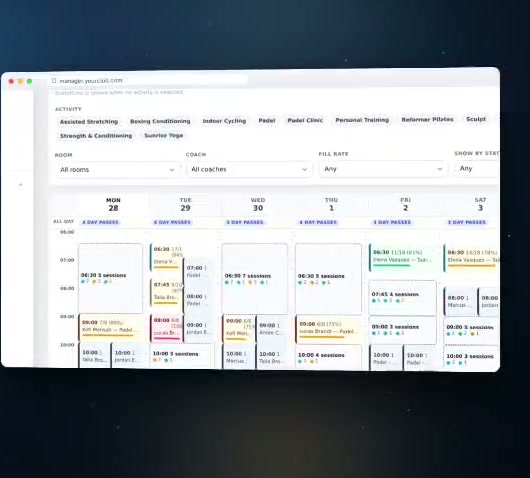 Back office weekly planning